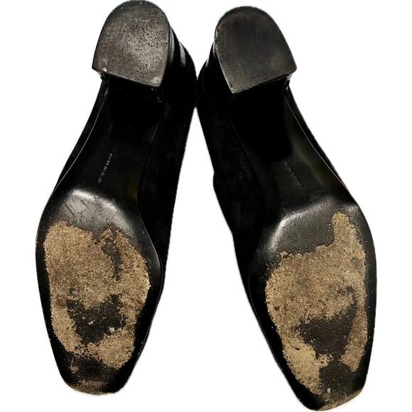 Vintage Salvatore Ferragamo Black Suede Heels – Made in Italy, Size 8 - Picture 5 of 6